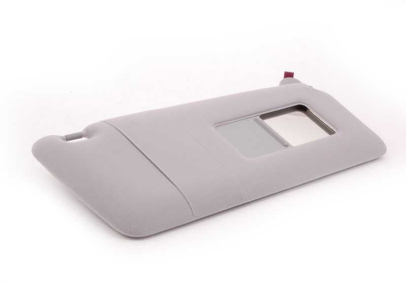 Parasol con luz de maquillaje derecho color gris claro OEM 51168242548 para BMW Serie 5 E39 y Serie 7 E38. Original BMW.