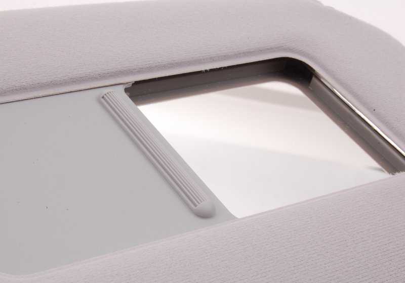 Parasol con luz de maquillaje derecho color gris claro OEM 51168242548 para BMW Serie 5 E39 y Serie 7 E38. Original BMW.