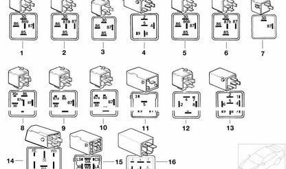 Relé principal ABS color rojo (OEM 61361393404) para BMW E36 y Z3. Repuesto original BMW.