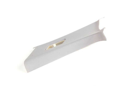 Paramento columna trasera derecha OEM 51438222628 para BMW E46 316Ci, 316i, 318Ci, 318i. Color Hellgrau. Original BMW.