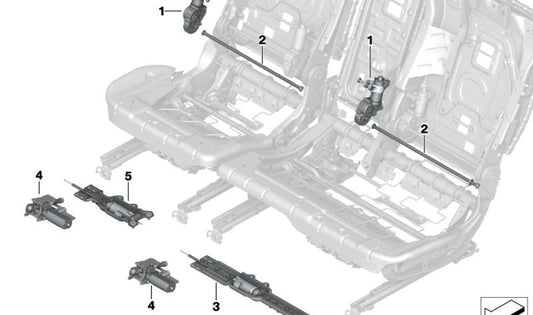 Réglage longitudinal du moteur OEM 52207497460 pour BMW X5 G05, X6 G06, X7 G07. BMW d'origine.