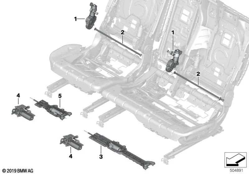 Betrieb für die Längssitzeinstellung für BMW X5 G05, X6 G06, G06N, X7 G07, G07N (OEM 52207497461). Original BMW