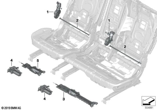 Betrieb für die Längssitzeinstellung für BMW X5 G05, X6 G06, G06N, X7 G07, G07N (OEM 52207497461). Original BMW