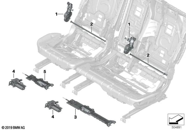 Accionamiento para ajuste longitudinal del asiento para BMW X5 G05, X6 G06, G06N, X7 G07, G07N (OEM 52207497461). Original BMW
