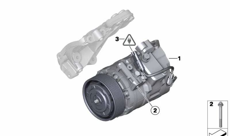 Compresor de aire acondicionado OEM 64529211496 para BMW F25. Original BMW.