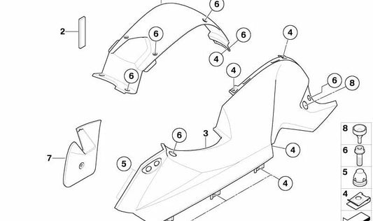 Faja de junta OEM 46635A8F443 para motos BMW R1200GS, R1250RT, S1000RR, F800ST, C400X... y más. Original BMW Motorrad.