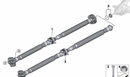 Árbol de transmisión trasero OEM 26108672050 para BMW Serie 7 G11 740i (2015-2019) automático. Original BMW.