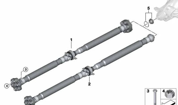 Eje de transmisión OEM 26108692917 para BMW G01, G02. Original BMW