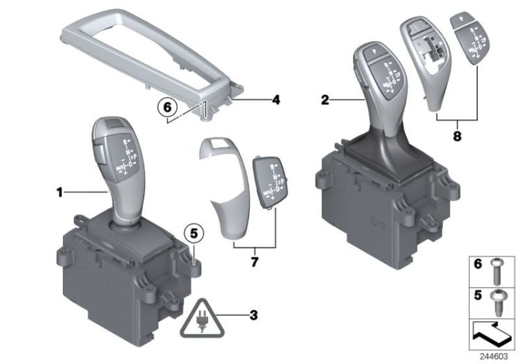 Interruptor de mudança de marchas para BMW F07, F10, F11, F18 Série 7 F01, F02, F04 (OEM 61317950406). BMW originais.