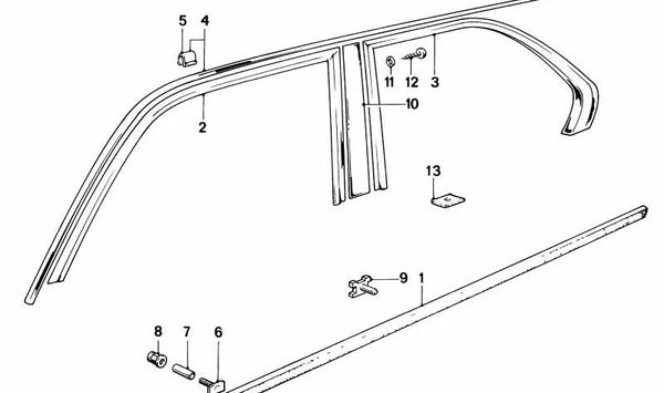 Embellecedor derecho OEM 51341808910 para BMW E12. Original BMW.