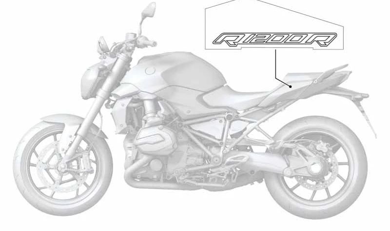 Emblema lateral izquierdo OEM 51148554361 para BMW Motorrad R1200GS (K50), R1200GS Adventure (K51), R1250GS (K50), R1250GS Adventure (K51). Original BMW Motorrad.