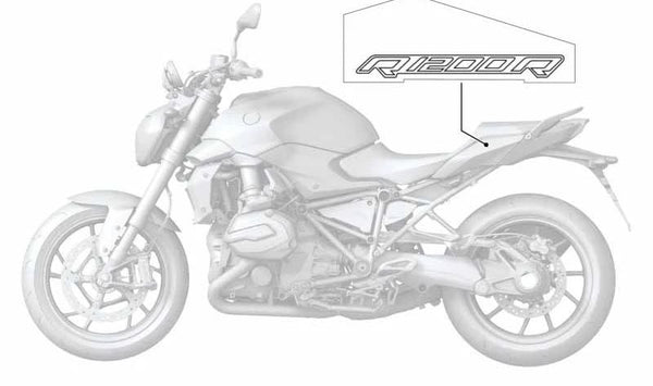 Emblema lateral izquierdo OEM 51148554361 para BMW Motorrad R1200GS (K50), R1200GS Adventure (K51), R1250GS (K50), R1250GS Adventure (K51). Original BMW Motorrad.