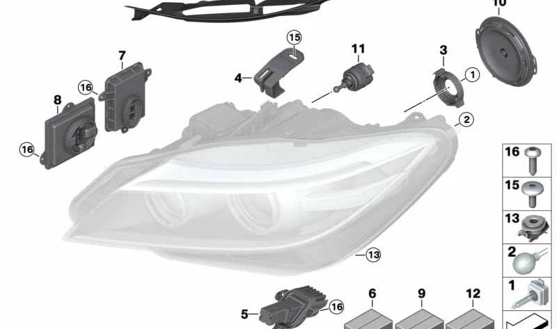 Módulo LED OEM 63117348935 para BMW Z4 E89. Repuesto original BMW.