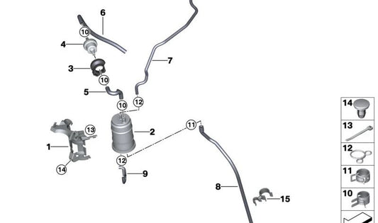 Abrazadera tubo flexible OEM 16138565832 para BMW Motorrad G310 R, G310 GS, G310 RR. Original BMW Motorrad.