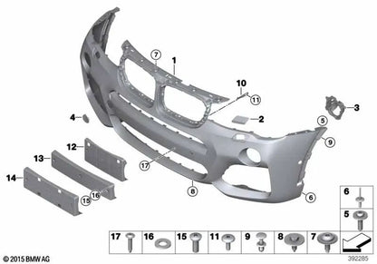 Tapa argolla remolque imprimada OEM 51118065883 para BMW X3 F25, X4 F26. Original BMW.