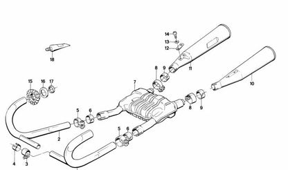 Abrazadera para varios modelos/series de BMW (OEM 18211454382). Original BMW