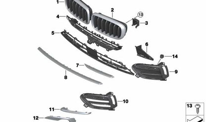 Rejilla lateral cerrada izquierda OEM 51117319777 para BMW F16 (X6). Original BMW.