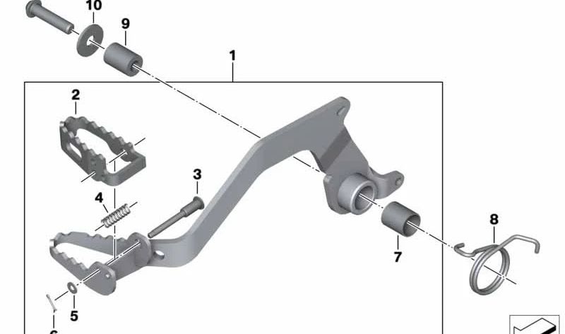 Muelle de torsión freno OEM 35217705366 para BMW F700GS, F650GS, F800GS, F800GS Adventure. Original BMW Motorrad.