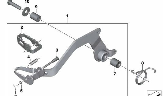 Muelle de torsión freno OEM 35217705366 para BMW F700GS, F650GS, F800GS, F800GS Adventure. Original BMW Motorrad.