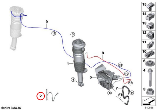 OEM 37105A165A1 Adaptateur VDC arrière pour BMW G60. BMW d'origine.