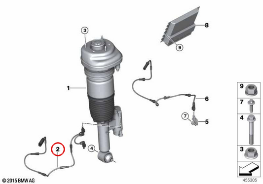 Cable adaptador VDC izquierdo OEM 37106869075 para BMW G11, G12. Original BMW.