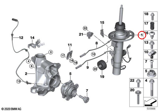A destra AMDC OEM 37106887934 per BMW G01, G08, G02. BMW originale.
