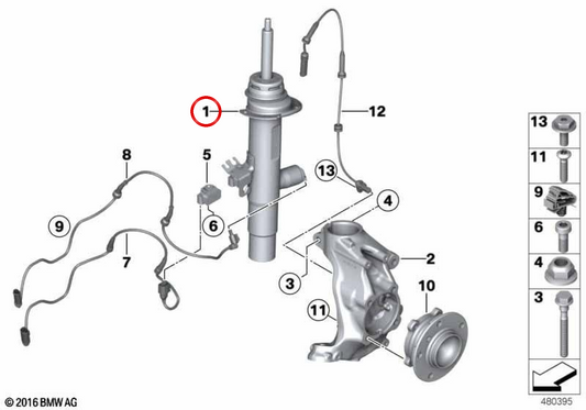 Molla ammortizzatore anteriore sinistra OEM 37116864751 per BMW Serie 4 F32. BMW Originale