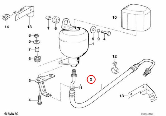Manguera de presión izquierda OEM 37121134113 para BMW E34. Original BMW.