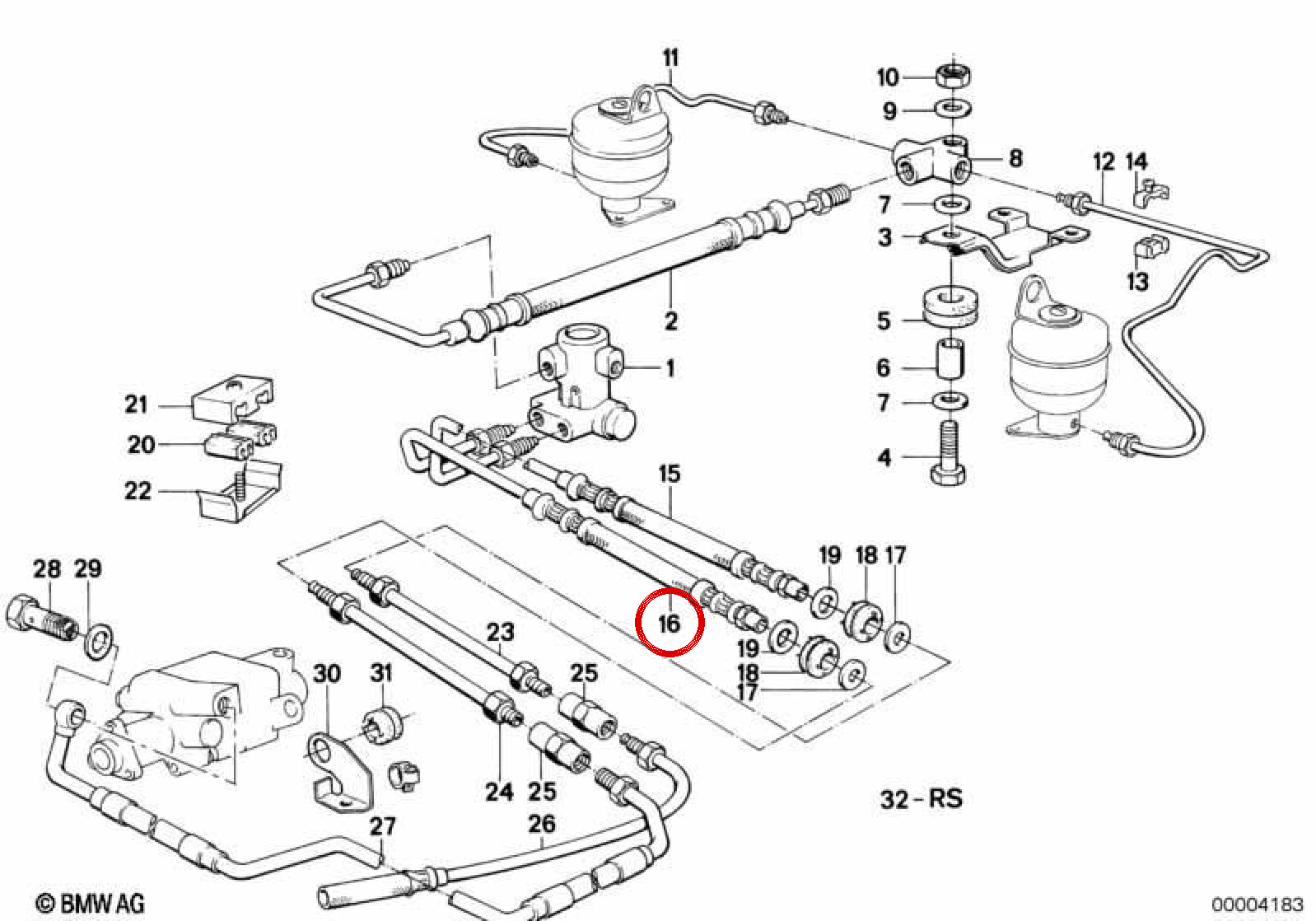 OEM Return Rohr 37131136596 für BMW E34, E32. Original BMW.
