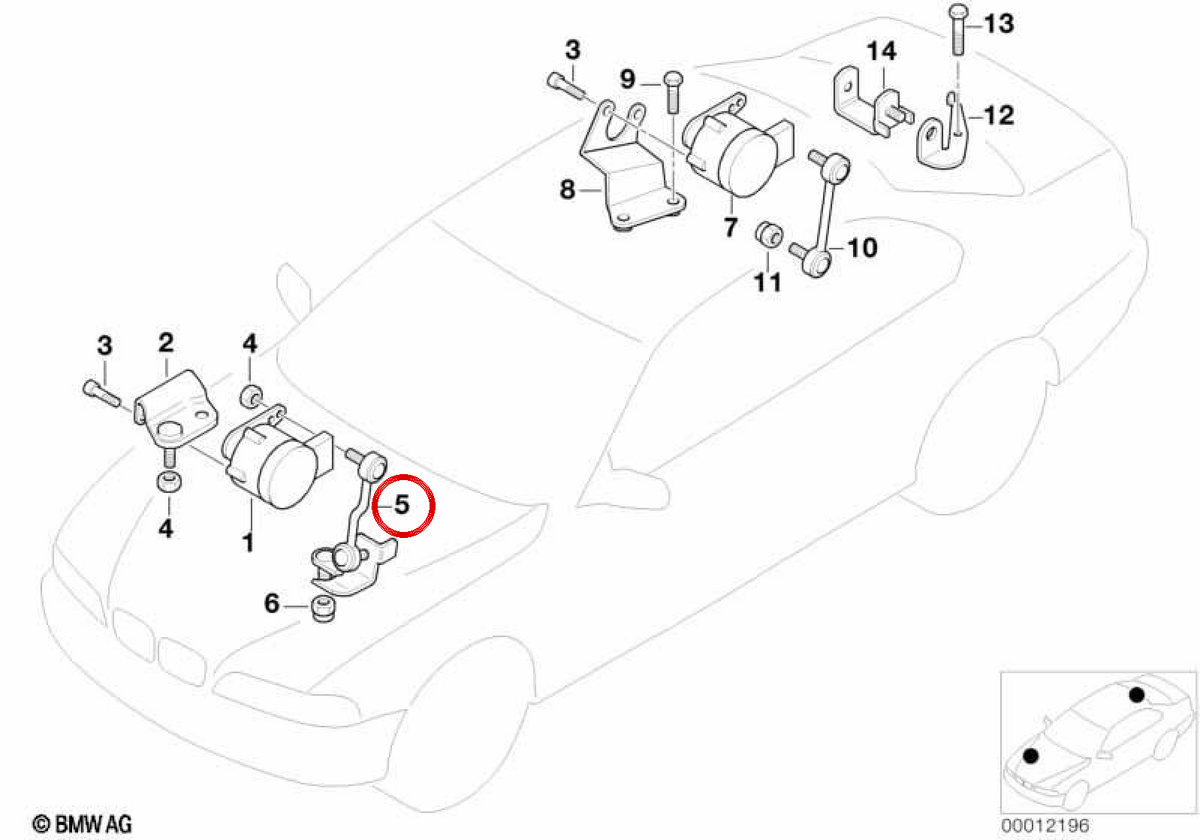 Sospensione frontale Kneea OEM 37146766778 per BMW E46, E85, E86. BMW originale.