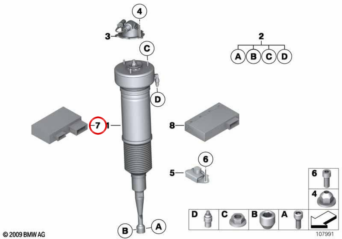 Módulo de controle de suspensão EDC-K OEM 37147840414 para BMW E90, E92, E93, E60, E61, E63, E64, E65, E66. BMW genuíno.