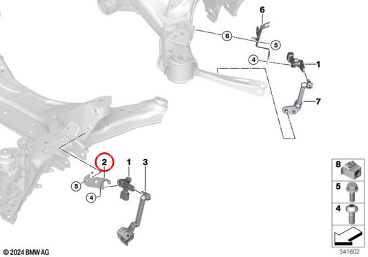 Support de capteur de hauteur avant droit OEM 37148845202 pour BMW X3 G45, 20i xDrive, 20d xDrive... et plus encore. Véritable BMW.