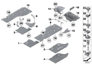 Revêtement de soubassement central pour Bmw E81 E87 E88 E82 E90 E91 E92 E93 E84. Pièces de rechange d'origine