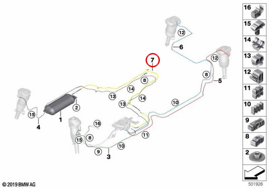 OEM-Luftrohr 37205A7E956 für BMW X5 G05, X6 G06, X7 G07... und mehr. Original BMW.