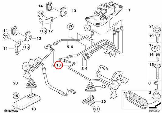 Tubo di pressione del motore omesso 37206772047 per BMW E70, E71. BMW originale.