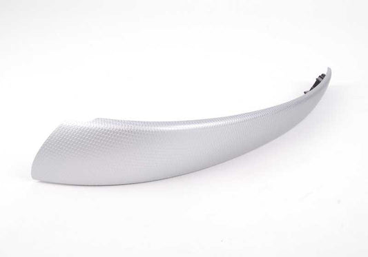 Embellecedor interior tirador puerta derecha aluminio glaciar OEM 51418037456 para BMW E81, E82, E87, E88. Original BMW.
