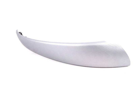 Embellecedor interior tirador puerta aluminio glaciar izquierdo OEM 51418037455 para BMW E81, E82, E87, E88. Original BMW.