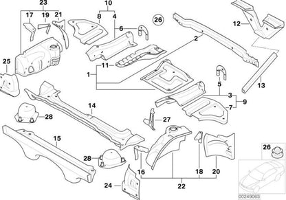 OEM 41137064659 Pannello carrozzeria anteriore sinistro per BMW Z4 E85, E86. BMW originale.