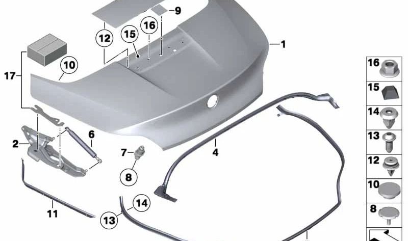 Cubierta de tercera luz de freno trasera OEM 51135A3DBF8 para BMW Z4 E89. Original BMW.