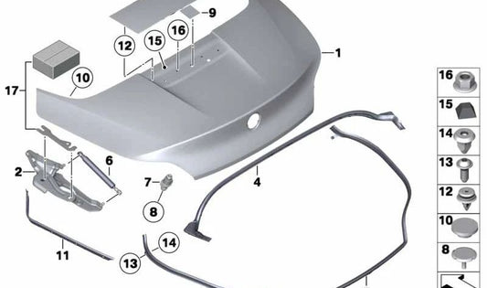 Cubierta de tercera luz de freno trasera OEM 51135A3DBF8 para BMW Z4 E89. Original BMW.