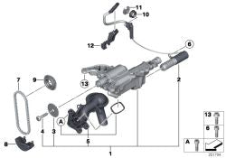 Juego de transmisión por cadena OEM 11418482629 para MINI F20, F21, F30, F31... y más. Original MINI.