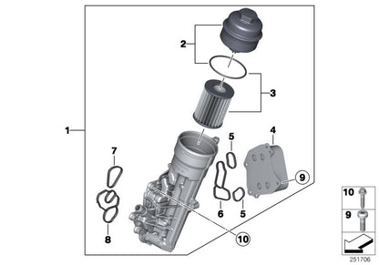 Junta de perfil OEM 11427625487 para BMW F20, F21 (118i, 120i) y F30 (modelos con motor N13). Pieza original BMW.