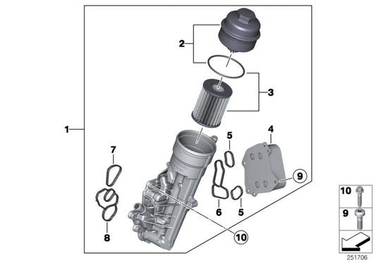 Junta de perfil OEM 11427625487 para BMW F20, F21 (118i, 120i) y F30 (modelos con motor N13). Pieza original BMW.