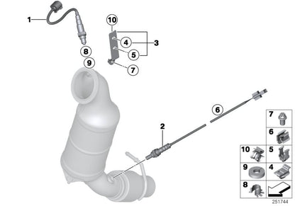 Sonda lambda OEM 11787599942 para BMW F20, F21, F30, F31 (114i, 116i, 118i). Original BMW.