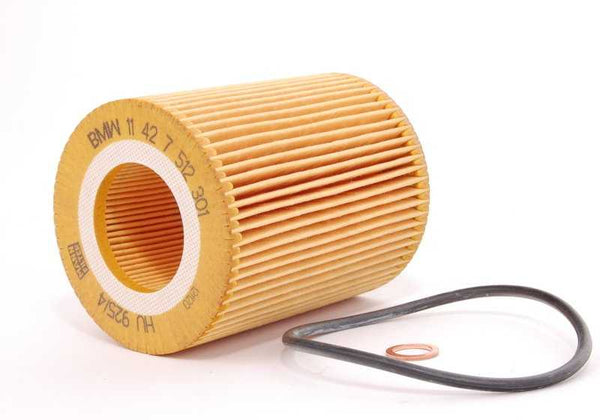 Filtro de aceite OEM 11427512300 para BMW E36, E46, E39, E60, E61, E38, E65, E66, E83, E53, Z3, E85. Compatible con motores M52. Original BMW.