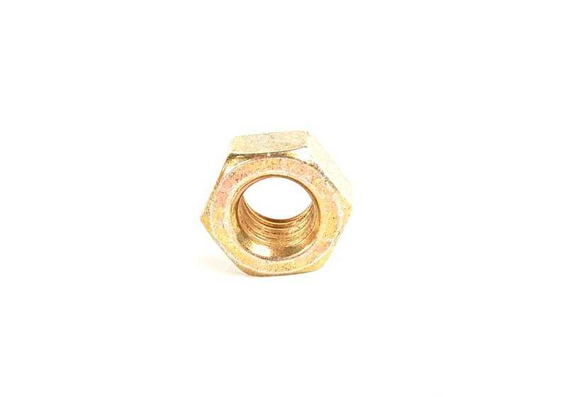 Tuerca hexagonal autoblocante M10 OEM 07129964672 para BMW E21, E30, E36, E81, E82, E84, E85, E87, E88, E90, E91, E92, E93, E12, E24, E23, E28, E31, E32, E34, E38, E39, E60, E61, Z1, Z3, MINI R50, R60, R61, I20. Original BMW y MINI.