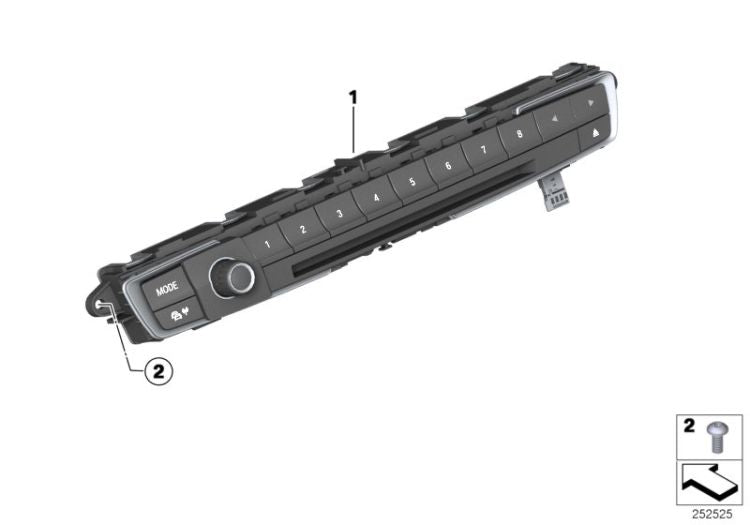 Unidad de mando de audio cromo OEM 61316814185 para BMW F20, F21, F22, F30, F32, F80, F82... y más. Original BMW.
