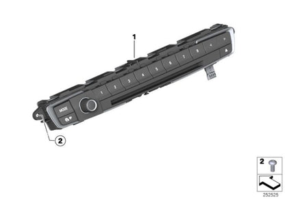 Unidad de mando de audio cromo OEM 61316814185 para BMW F20, F21, F22, F30, F32, F80, F82... y más. Original BMW.
