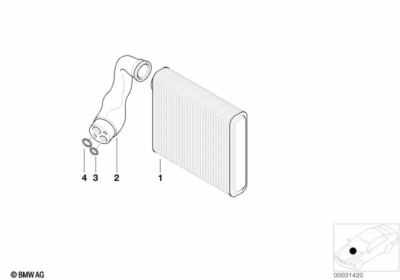 Doppelrohr mit Expansionsventil für BMW 5 E39 -Serie (OEM 64119150687). Original BMW