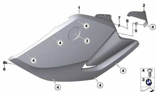 Paramento derecho OEM 46637711084 para motos BMW K1200S, K1300S. Original BMW Motorrad.